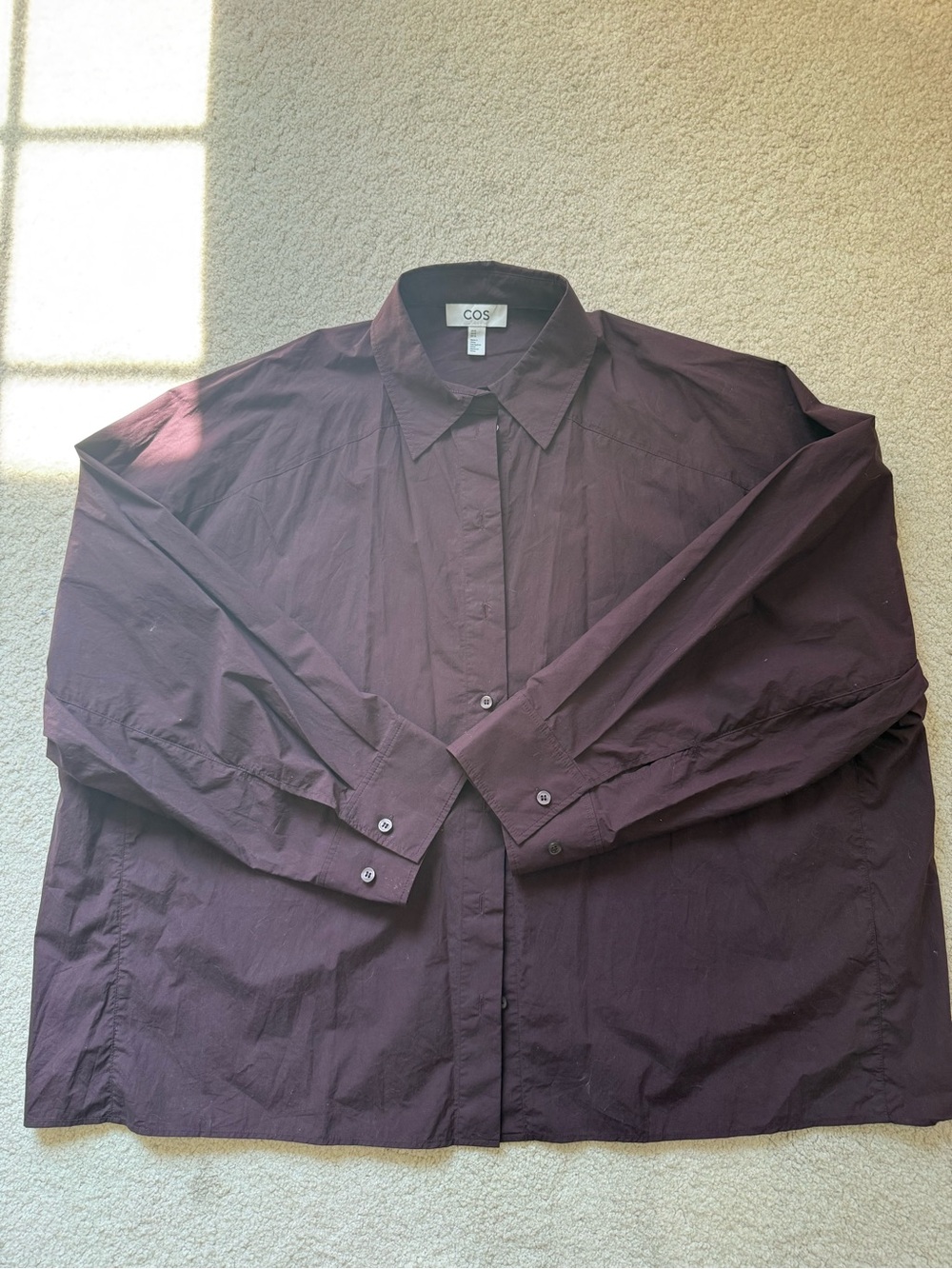 COS Men's Button-Up Shirt in Plum